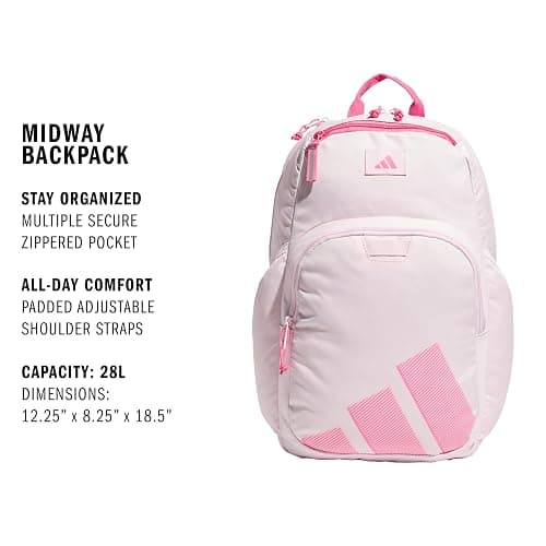 adidas Midway School Backpack 28L | Padded Laptop Sleeve, Multiple Organizer Pockets, Water-Bottle Pockets, Durable Build, School Gym & Travel Ready thumbnail 2
