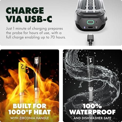CHEF iQ Sense [2025 Model] | Smart Wireless Meat Thermometer | 2 Ultra-Thin Probes | WiFi Unlimited Range | 1000°F Heat Safe | 5 Sensors | BBQ, Grill, Oven, Smoker, Air Fryer | Gen3 thumbnail 8