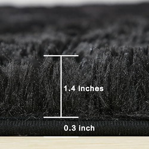 Andency Black Soft Area Rugs for Living Room Bedroom, 4x6 Fluffy Shaggy Bedside Rug, Non-Slip Large Shag Fuzzy Plush Carpets for Bedroom Kids Dorm Nursery Home Decor Aesthetic thumbnail 2
