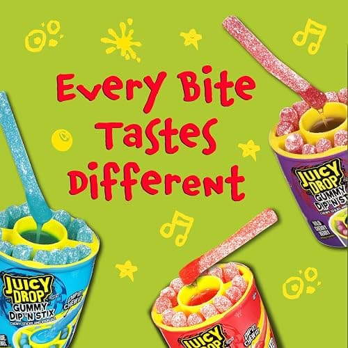 Juicy Drop Gummy Dip 'N Stix Assorted Halloween Candy Variety Pack, Sweet Gummy Sticks W/ Sour Dipping Gel, 8Ct, Sour Candy Pack for Party Favors, Trick or Treat, Halloween Bowls, Kids Gifts thumbnail 4