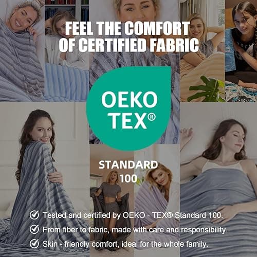 Ailemei Direct 【Upgraded Fabric Cooling Throw Blanket for Hot Sleepers, Lightweight Breathable Summer Bed Blankets, Q-Max >0.5 Jade Fiber,Keep Body Cool Hot Flashes Night Sweats,50"x70" thumbnail 3
