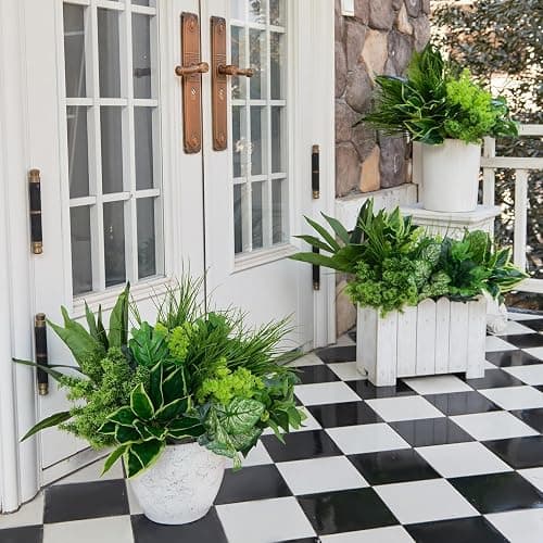 Clycaloor 18Pcs Outdoor Artificial Boxwood UV Resistant Fake Stems Plants, Faux Plastic Greenery for Indoor Outside Hanging Plants Garden Porch Window Box Home Wedding Farmhouse Décor thumbnail 5