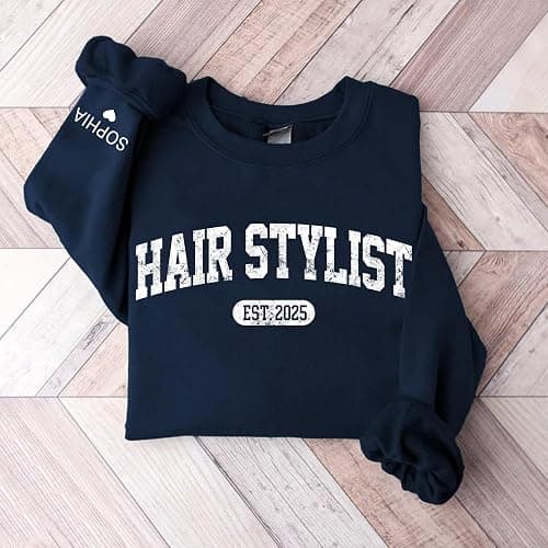 Chillever Personalized Hairstylist Sweatshirt, Custom Hairdresser Sweater, Salon Crewneck, Graduation Gift for Beauty Professional, Appreciation Week Present thumbnail 2