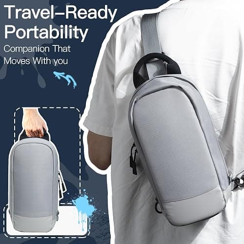 JETech Sling Crossbody Bag for Nintendo Switch 2/Switch OLED/Switch Console, Shoulder Bag with 8 Game Card Slots, Large Capacity for Accessories & Charger, Perfect for Daily Use & Travel, Grey thumbnail 7