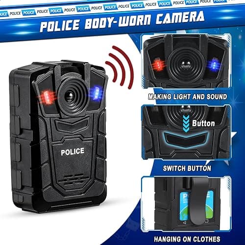 Deluxe All-in-One Police Accessories Role Play Set for Kids, Police Gear Toys Include Police Badge, Handcuffs, Belt... 8PCS Cop Accessories for Kids, Police Officer Costumes Birthday Gifts thumbnail 4