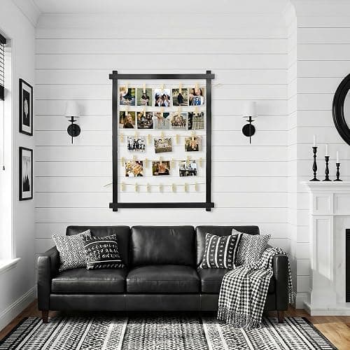 FramePro Freestanding Photo Display Board with Clips, Stable Tabletop Picture Frame Stand Holds 30+ Photos, Graduation Centerpiece Decorations 2026, Wooden Board for Photos, Artworks (Black) thumbnail 6