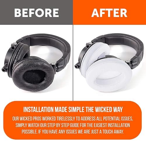 WC Wicked Cushions PadZ - Thick & Soft Ear Pads for ATH M50X / M40X / SteelSeries Arctis/HyperX Cloud & Alpha/Logitech G Pro X/Compatible with Over 50 Headphones | White thumbnail 4