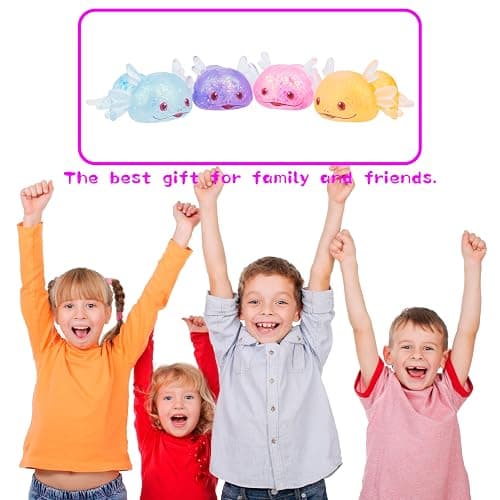 Squishy Stress Glitter Axolotl Toy for Kids Adult, Sugar Balls - Syrup Molasses Thick Glue/Gel Stretch Ball - Ultra Squishy and Moldable Slow Rise Relaxing Sensory Fidget Toy（Set of 3 thumbnail 6