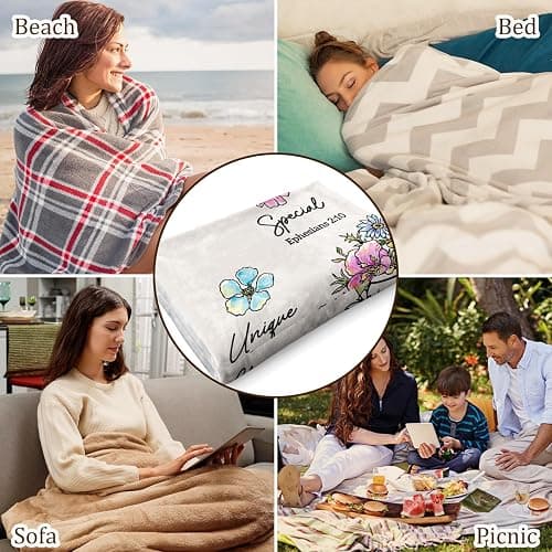 Christian Religious Gifts for Women, Christmas Birthday Gifts for Women | Baptism Communion Inspirational Catholic Faith Gifts for Sister Daughter Girls Her Mom Friend, Soft Throw Blankets 50''x 60'' thumbnail 8