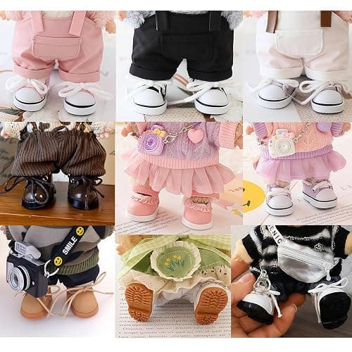 Doll Shoes for Lu bubu 17cm Dolls(No Doll) Accessories, Cute Martin Boots PU Leather Shoes Suitable for 17cm Doll, Dress Up Doll Shoe Replacement White thumbnail 6
