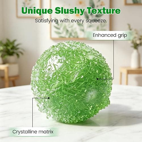 Crunchy Squishy Stress Ball, Ice Fidget Sensory Squeeze Squishies, Red | Ice Skin, Non-Sticky, Slow Rising for Stress Relief thumbnail 3