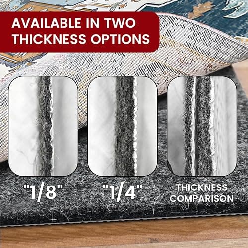 Waterproof Rug Pad, 5x7 ft Area Rug Non-Slip Carpet Pad, Non-Slip Rug Pads for All Floors and Finishes, Felt Pad for Hardwood Floors, Keeps Carpets in Place Soft and Safe thumbnail 9