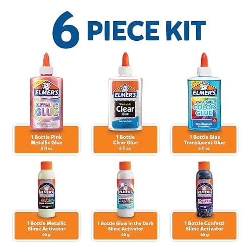 Elmer’s Fluffy Slime Kit, 4 Count & Collection Slime Kit Supplies, 6 Count thumbnail 7