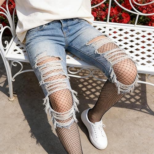 Pistha Girls Fishnet Stockings Kids High Waist Mesh Tights | Black Fishnet Stockings Girls Fishnet Tights for Daily Wear Dress Girls Costume Accessories thumbnail 5