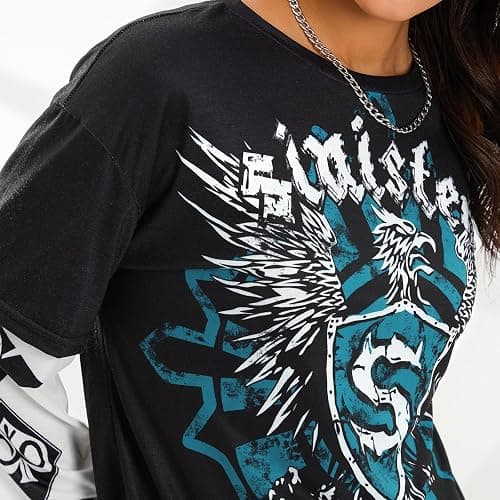 Grunge Clothes for Women Y2K Tops Long Sleeve Fairy Grunge Aesthetic Shirts Teen Girls Vintage Graphic Tees Fall thumbnail 5