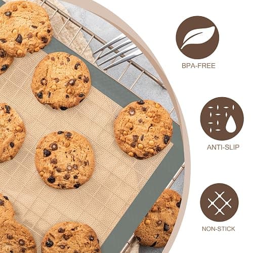 Silicone Baking Mat, 3 Pack Reusable Baking Mat, Non-Stick, Food Safe Silicone Mats for Baking, Oven Baking Sheet for Making Cookies, Macaroons, Bread thumbnail 3
