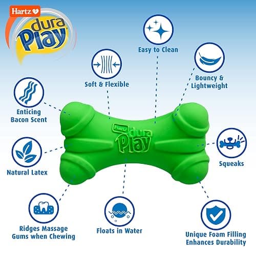 Hartz DuraPlay Bacon Scented Dog Toys, Large (Color May Vary) (Pack of 2) thumbnail 2