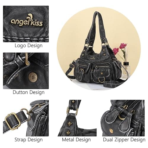 Angel Kiss Hobo Bags for Women Shoulder Bag Shoulder Purses and Handbags Vegan Leather Hobo Handbags Crossbody Bags thumbnail 5