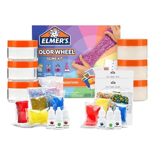 Elmer's Color Wheel Slime Kit, Includes Premade Slime, Clay Color Pigments, Scents, Sheet Labels, 24 Piece Kit - Arts & Crafts, Kids DIY Fun, Summer Activity - Image 1