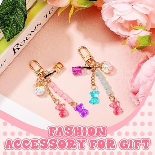 Ecally Cute Resin Bear Keychain Macaron Bear Keychains Candy Pendant Jewelry Gift Bag Key Ring Accessories for Girl Women thumbnail 4