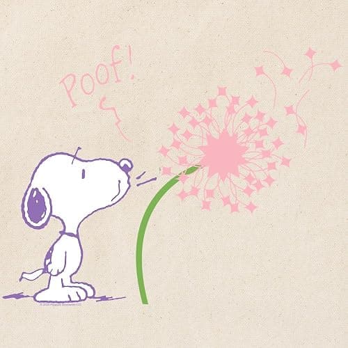 CafePress Snoopy Dandelion Natural Canvas Tote Bag, Reusable Shopping Bag thumbnail 3