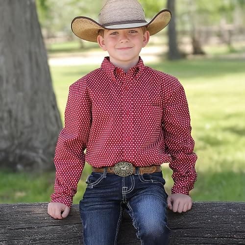 SANSTHS Kids Western Belt for Boys Girls Genuine Leather Cowboy Cowgirl Belts with Detachable Buckle for Jeans Western Gifts thumbnail 3