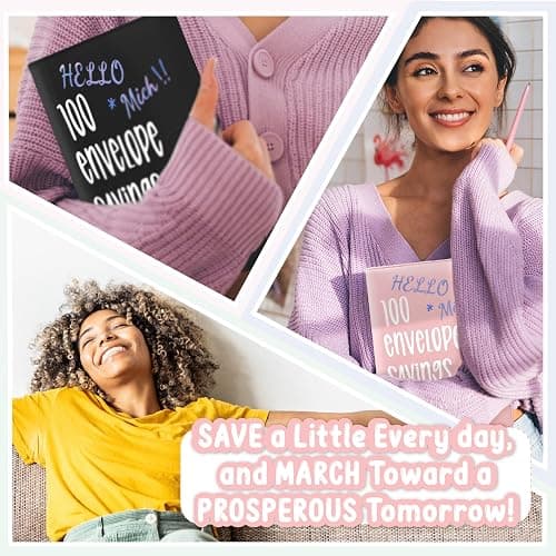 100 Envelopes Saving Challenge Binder, A5 Money Saving Budget Binder with 100 Cash Envelope | Savings Challenges Save $5,050 (Pink) thumbnail 6