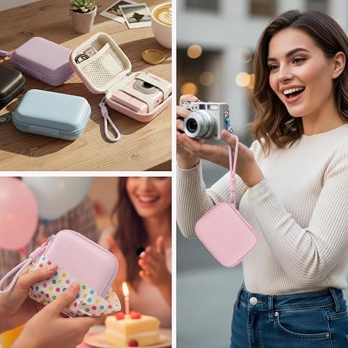 CVVD Digital Camera Case for Kodak PIXPRO FZ55 FZ45 - Pink | Hard EVA Protective Shell, Fit CAMKORY Compact Digital Cameras, Compact for Travel and Daily Carry thumbnail 7