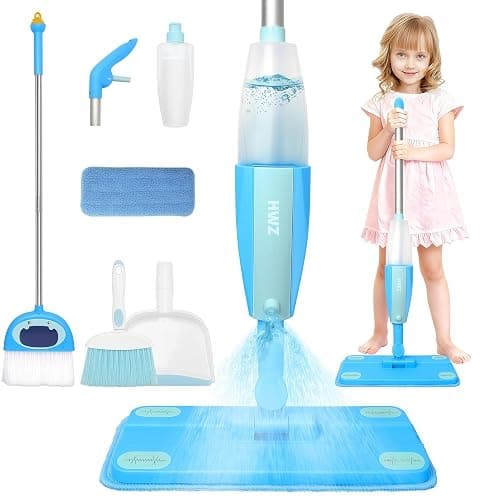HWZ Kids Cleaning Set, Make Chores Fun! Real Working Toddler Cleaning Toy with Mini Spray Mop & Broom Dustpan Set, Pretend Play Montessori Housekeeping Toys, Ideal Gift for Girls Boys Age 3+ - Image 1