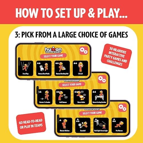 TOMY Human Controller Game – Interactive Blindfold Challenge with Vibrating Headset & Mobile App – Fun Team & Party Game for 2+ Players – 30+ Hilarious Tasks – iOS & Android Compatible – Ages 14+ thumbnail 5
