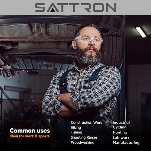 SATTRON 24 Pack Clear Safety Glasses, UV Protection Protective Eyewear for Men Women, ANSI Z87.1 Scratch & Impact Resistant Eye Protection, Ideal for Construction, Sports, Lab, Shooting thumbnail 7