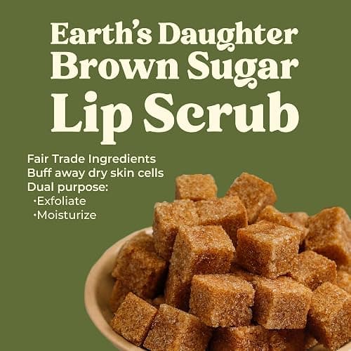 Earth's Daughter Organic Brown Sugar Lip Scrub 0.7 oz - USDA Organic Lip Exfoliator Scrub for Dry Lips - Fair Trade, Brown Sugar, Jojoba Oil, Beeswax, Coconut Oil - Scrubber Exfoliator thumbnail 4