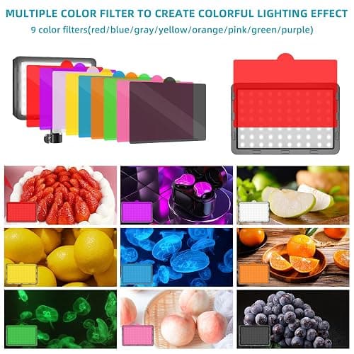 LED Video Light Kit 2Pcs, Hagibis Studio Lights 18 Color Filters for Photography Lighting with Adjustable Tripod Stand Streaming Lights for Photo Camera Recording Computer Zoom Stream TikTok YouTube thumbnail 2