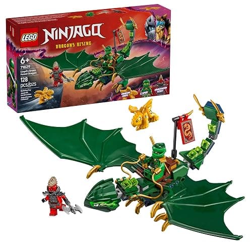 LEGO NINJAGO Lloyd's Green Forest Dragon Toy - Pretend Play Building Toy for Boys and Girls, Ages 6+ - Birthday Gift for Kids - Dragon Figurine with 2 Minifigures for Kids - 71829 - Image 1
