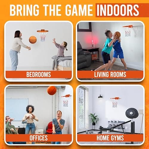 WAWAWEWA The Official Silent Basketball Mini (Size 3) Bundle with Hoop – Ready to Play & Noise Free Indoor Mini Basketball for Quiet Bounce & Large Wall Mounted Basketball Hoop for Indoor Practice thumbnail 8