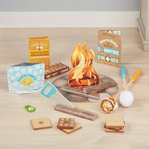 Melissa & Doug Let's Explore Campfire S’mores Set with Toy food & Kids Play Kitchen Accessories, Preschool Learning Toys for Girls & Boys 3+ thumbnail 9