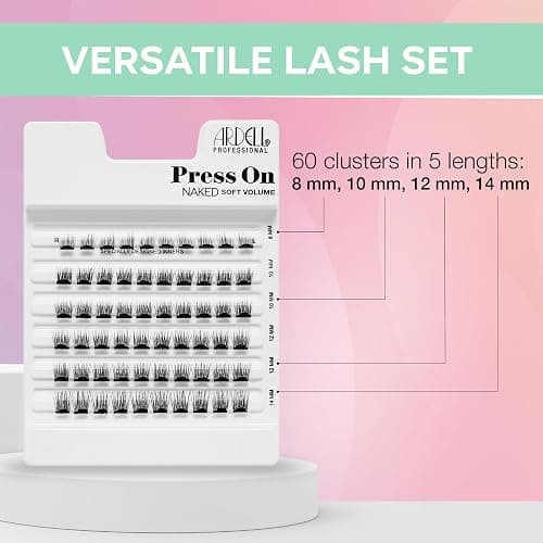 Ardell Press On Lashes Eyelash Extensions Naked Soft Volume – Pre-Glued Lash Clusters, Self Adhesive Eyelashes, No Glue Needed, DIY Lashes Clusters, 60 ct thumbnail 3