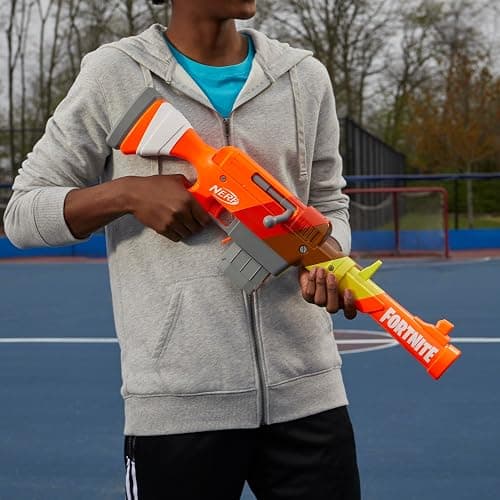 Nerf Fortnite HR Dart Blaster, Ruff Wrap Design, 6-Dart Elite Clip, 6 Nerf Elite Darts, Rotating Bolt Action, Detachable Barrel thumbnail 7