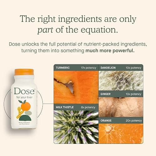 DOSE for Your Liver Cleanse Detox & Repair, Made with Organic Milk Thistle Supplement with Turmeric, Dandelion, Ginger, and Orange, Supports Healthy Liver Function,16oz Bottle, 3 Pack (3 Week Supply) thumbnail 3