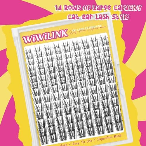 WiWiLINK Wispy Lash Clusters Manga DIY Lash Extension Kit and D Curl Eyelash Clusters 8-18mm with Bond, Seal, and Remover Natural Lashes Clusters- Invisible Band Lashes Spikes Eyelashes, Freya-kit thumbnail 2