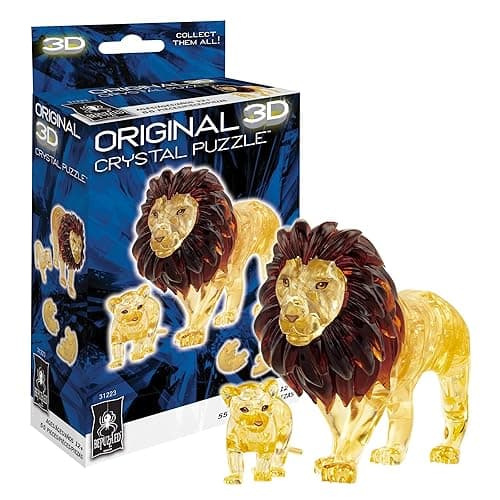 BePuzzled, Lion and Baby Original 3D Crystal Puzzle, Perfect for Puzzlers Ages 12 and Up, Challenging to Complete and Beautiful to Display, Collect Them All