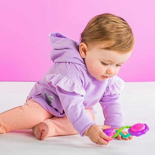 Bright Starts Rattle and Shake Barbell Toy - Pretty in Pink, Ages 3 Months + thumbnail 4