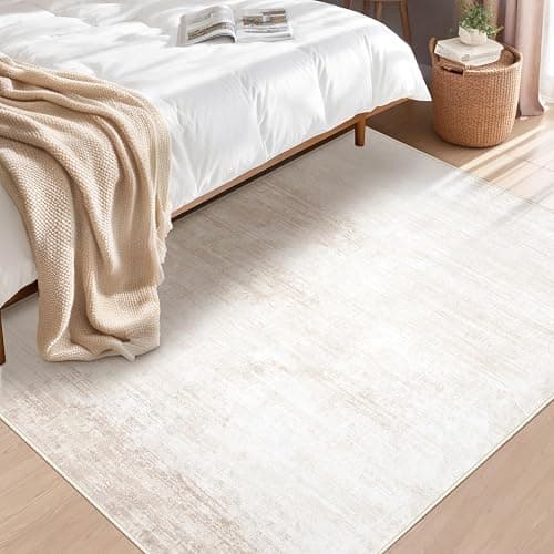 Area Rug 3x5 Washable Rug: Living Room Modern Abstract Rug Soft Non Slip Neutral Rugs Stain Resistant Small Rug Indoor Door Mat for Bedroom Kitchen Nursery Hallway Entryway Office(Beige,3'x5') thumbnail 4
