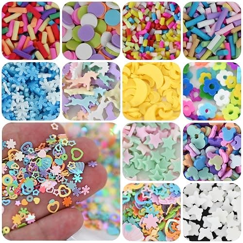 LIKETURE Fake Sprinkles 24-Grid Slime Sprinkles for Craft Non-Edible Polymer Clay Sprinkle Fake Candy Sprinkle for Resin Slime Add Ins Mix Ins Nail Art Design Shaker Card Filler DIY Crafting (220G) thumbnail 3
