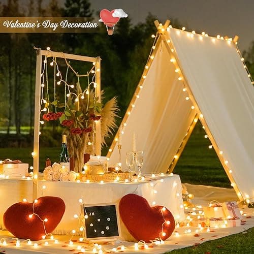 JMEXSUSS 100 LED Connectable Globe String Lights Indoor Bedroom, 33ft Warm White Christmas Lights Plug in with Remote, 8 Modes Hanging Fairy Light Outdoor for Room Classroom Party Valentine Day Decor thumbnail 5