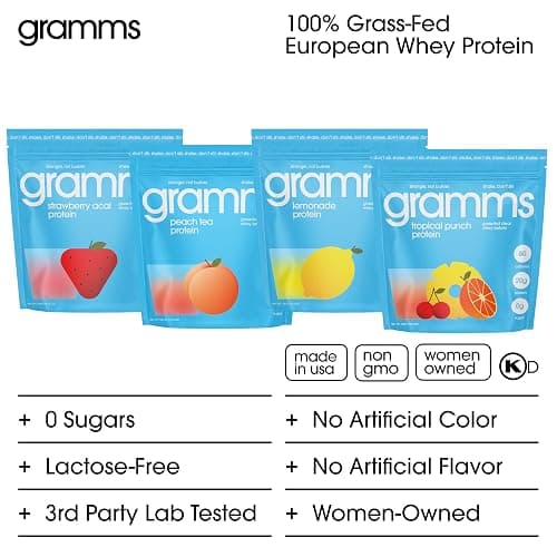 GRAMMS Clear Protein Powder | 20G Whey Isolate | Gluten Sugar Lactose Free | Peach Tea | 18 Servings thumbnail 6