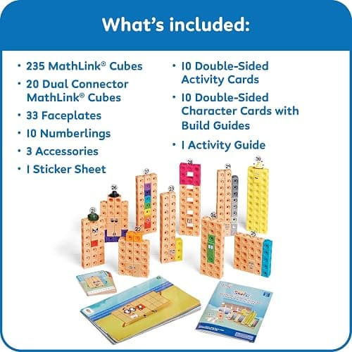 hand2mind MathLink Cubes Numberblocks 21-30 Activity Set, 20 Preschool Learning Activities, Counting Blocks, Linking Cubes, Educational Toys for Kids, Number Games, Math Manipulatives Kindergarten thumbnail 2