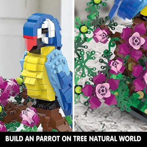 TG BLOCKS Micro Brick Flower Parrot Toy Building Sets, Home Decor and Office Art Creative Gift, DIY Plant Model for Adults, for Teens Ages 8+ Kids thumbnail 4