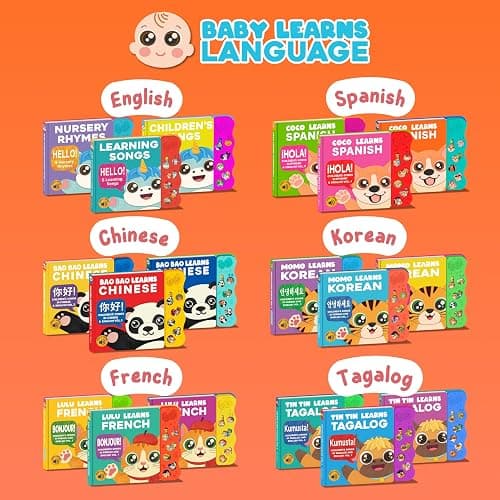 Coco Learns Spanish Vol. 2 — Interactive Sound Board Book for Toddlers 1-3, Bilingual English & Spanish Songs & Music, Talking Musical Book, Musical Toy Gift for Babies & Kids thumbnail 9