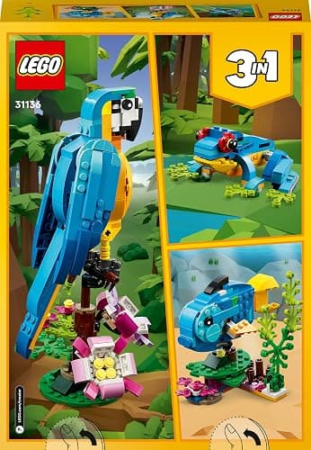 LEGO Creator 3 in 1 Exotic Parrot to Frog to Fish Animal Figures Building Toy, Creative Toys for Kids Aged 7 and up 31136 thumbnail 12